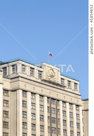 Russian National flag on top of the State Duma Russian National flag on top of the State Duma 45854652