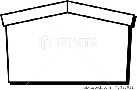 Ema New Year material material illustration black and white silhouette Ema New Year material material illustration black and white silhouette 45855031
