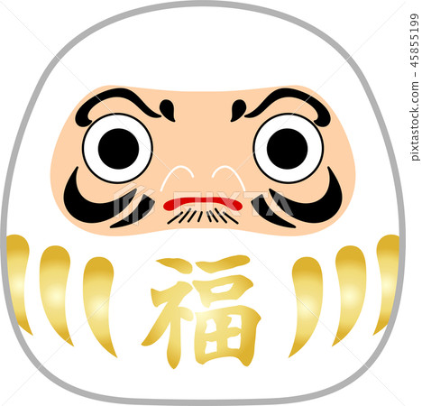 Daruma Cute New Year's card material 45855199