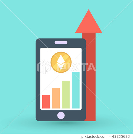 Icon with ico blockchain concept 45855623