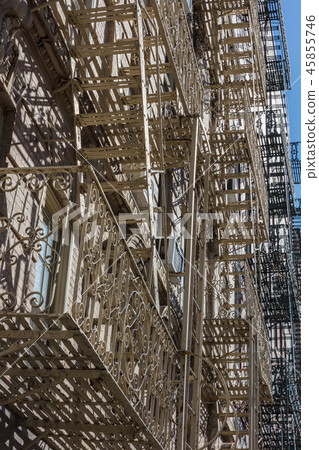 Fire exit staircase building Soho streets Manhattan Landmarks Ne Fire exit staircase building Soho streets Manhattan Landmarks Ne 45855746