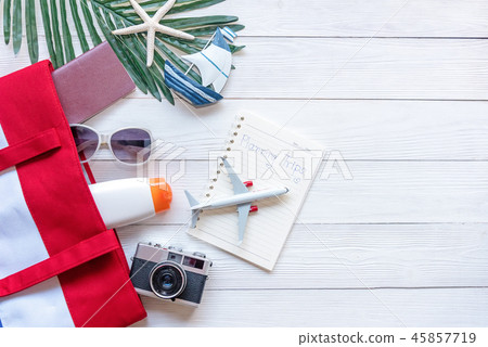 Travel Plan. Traveler planning trips summer  45857719