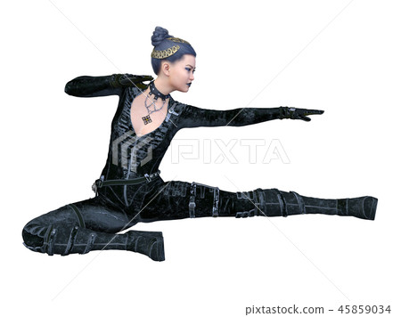 Fighting female warrior 45859034