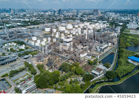 Oil and gas refinery or petroleum refinery Oil and gas refinery or petroleum refinery 45859423