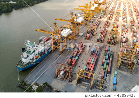 Logistics and transportation of container cargo Logistics and transportation of container cargo 45859425