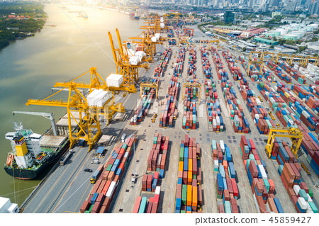 Logistics and transportation of container cargo Logistics and transportation of container cargo 45859427