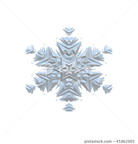3d snowflake illustration isolated on the white background 45862005