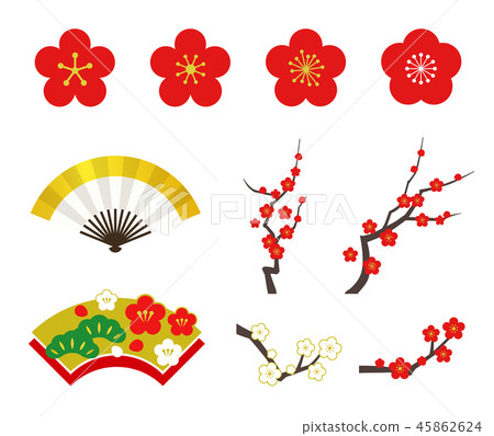 梅花和樹風扇圖標集 梅花和樹風扇圖標集 45862624