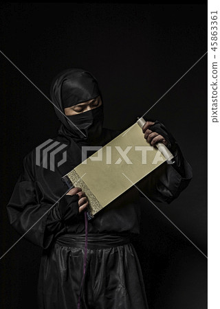 Ninja spreading scrolls Ninja spreading scrolls 45863361
