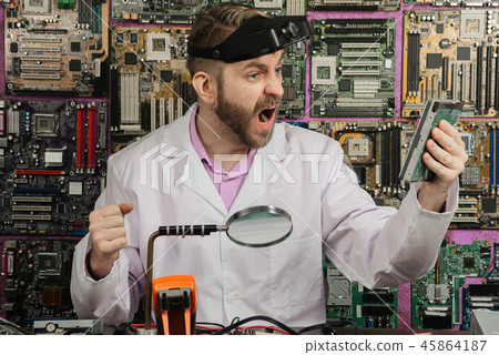 young specialists men screaming to the hard drive young specialists men screaming to the hard drive 45864187