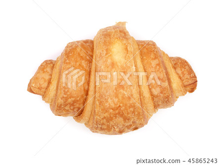croissant isolated on white background closeup, top view 45865243