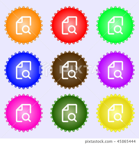 Search Documents Icon sign. Big set of colorful, d Search Documents Icon sign. Big set of colorful, d 45865444