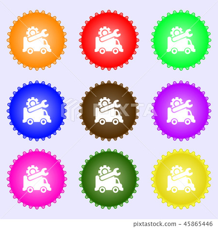 Computer repairs icon sign. Big set of colorful, d 45865446