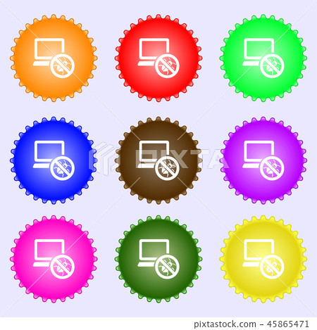 bug find icon sign. Big set of colorful, diverse, 45865471