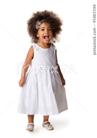 Portrait of little cheerful african american girl 45865599