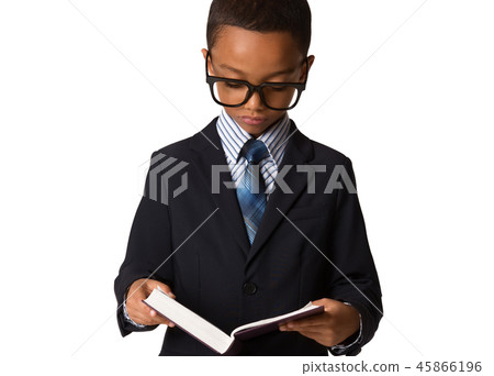 Elegant little boy with glasses in business suit Elegant little boy with glasses in business suit 45866196