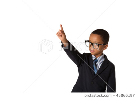 Elegant little boy with glasses in business suit Elegant little boy with glasses in business suit 45866197