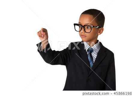 Elegant little boy with glasses in business suit Elegant little boy with glasses in business suit 45866198