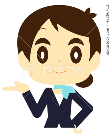 Flight attendant (CA · cabin attendant · stewardess · cabin attendant) pose set Flight attendant (CA · cabin attendant · stewardess · cabin attendant) pose set 45866412