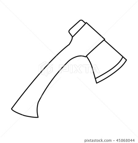 Axe icon in outline style isolated on white background. Camping symbol stock vector illustration. 45868044