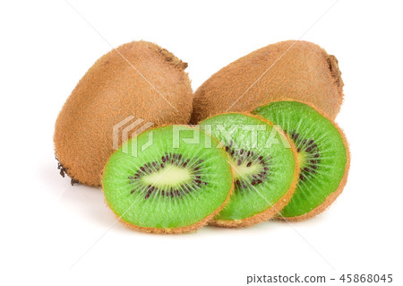 Kiwi fruit isolated on white background, close-up 45868045