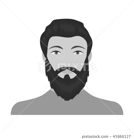 The Face Of A Man With A Beard And Mustache Stock