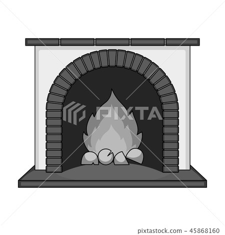 Fire Warmth And Comfort Fireplace Single Icon Stock