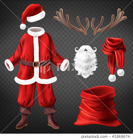 Vector Santa Claus costume with accessories Vector Santa Claus costume with accessories 45868674