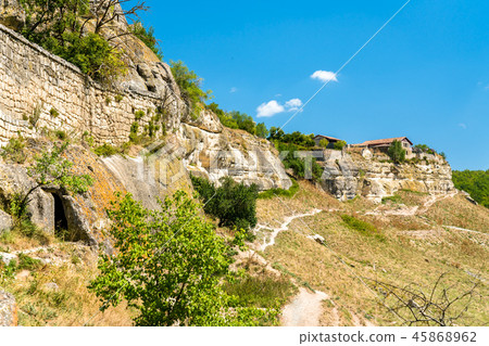 Chufut-Kale, a ruined medieval city-fortress in the Crimean Mountains 45868962