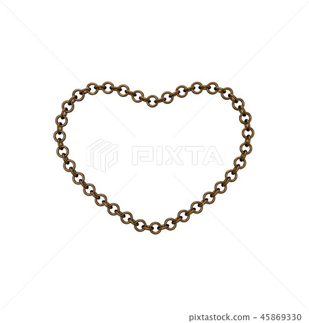 Bronze chain. Isolated on white background. Bronze chain. Isolated on white background. 45869330