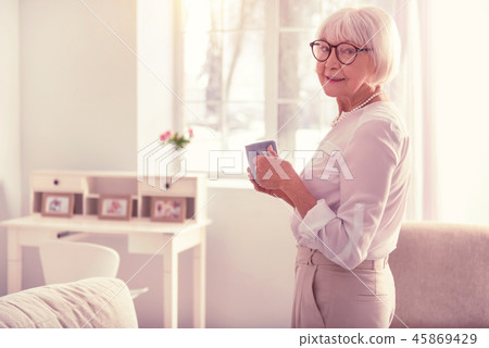 Good-looking female wearing office stylish simple clothes Good-looking female wearing office stylish simple clothes 45869429