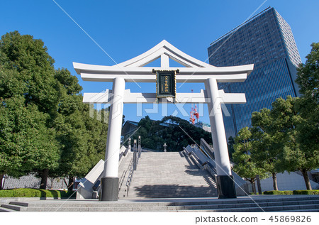 Nagatacho, Chiyoda-ku, Tokyo Sanno Happi Shrine back entrance Otorii 45869826