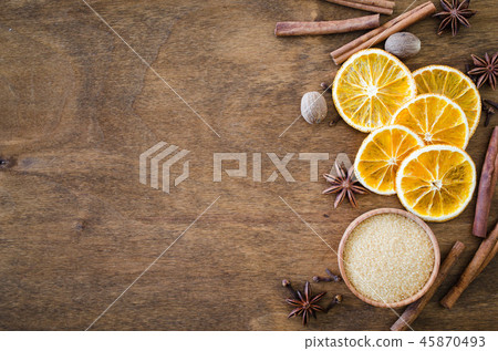 Spices for Christmas gingerbread or mulled wine. 45870493