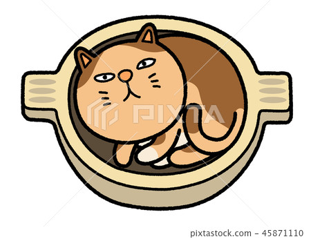 Cat entering the pot - Stock Illustration [45871110] - PIXTA