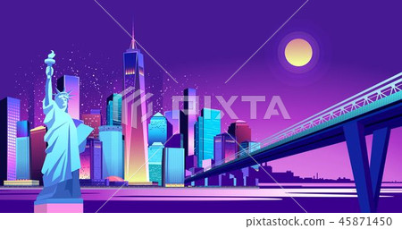 abstract neon city 45871450