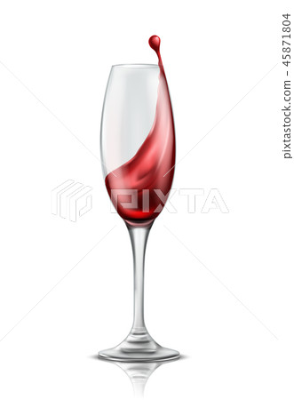 Wine glass with splash of red wine Wine glass with splash of red wine 45871804