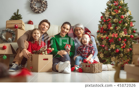 family preparing for Christmas family preparing for Christmas 45872026