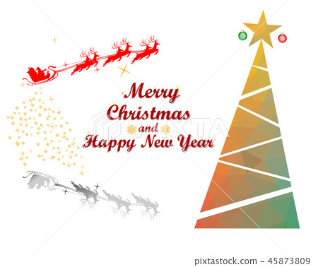 Christmas day and New year postcard 45873809