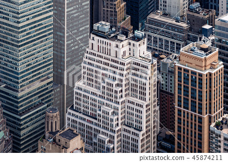 Aerial view of buildings of Midwtown of Manhattan in New York Aerial view of buildings of Midwtown of Manhattan in New York 45874211