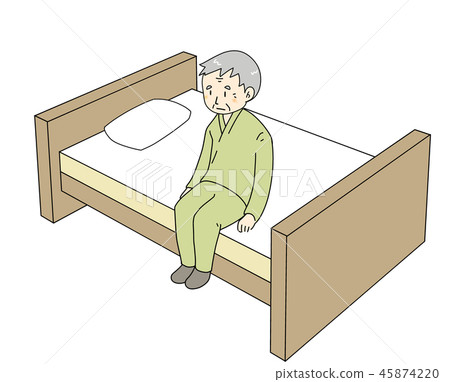 一位女士坐在床上 45874220