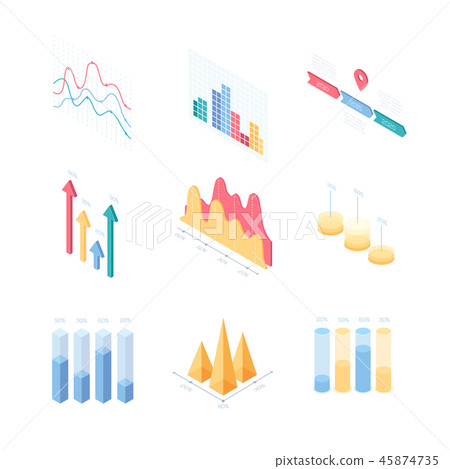 Infographic charts and diagrams - set of modern vector isometric elements Infographic charts and diagrams - set of modern vector isometric elements 45874735