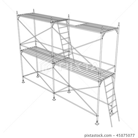 3D outline scaffold. Vector rendering of 3d 45875077