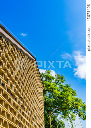 Taiwan distinctive feature architecture. Architectural outer covering line grid lattice. Emergency protection, creative architectural design. Taiwan distinctive feature architecture. Architectural outer covering line grid lattice. Emergency protection, creative architectural design. 45875498