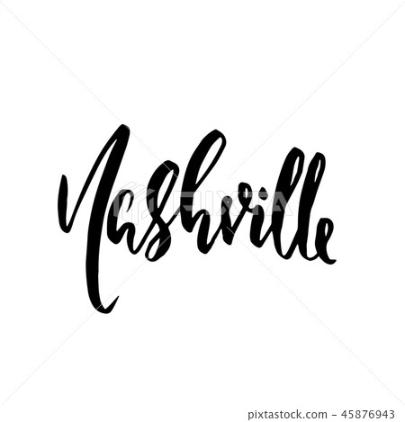 Nashville, USA. Typography dry brush lettering design. Hand drawn calligraphy poster. Vector Nashville, USA. Typography dry brush lettering design. Hand drawn calligraphy poster. Vector 45876943