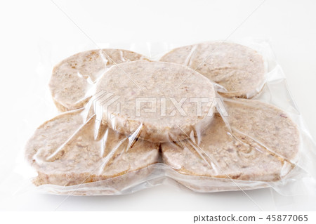 與真空包裝的冷凍漢堡包 45877065