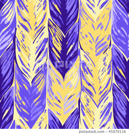 Abstract vector seamless pattern of exotic leaves in vivid colors. Abstract vector seamless pattern of exotic leaves in vivid colors. 45878116