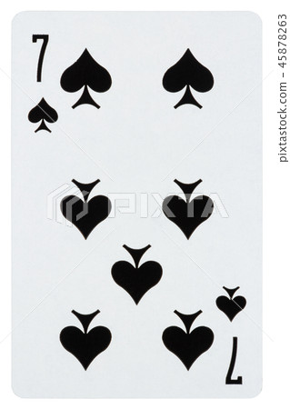 Playing card seven of spades isolated on white Playing card seven of spades isolated on white 45878263