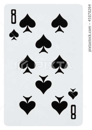 Playing card eight of spades isolated on white Playing card eight of spades isolated on white 45878264
