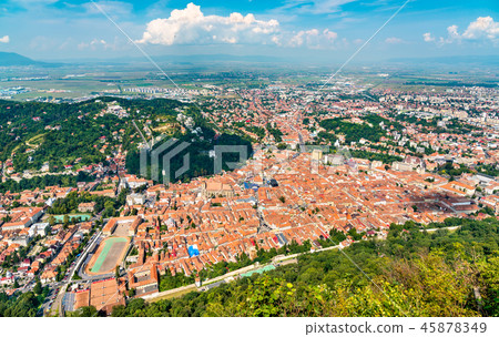 Aerial panorama of Brasov in Romania 45878349