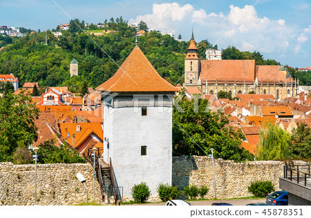 Turnul Artelor, a tower in the old town of Brasov in Romania 45878351